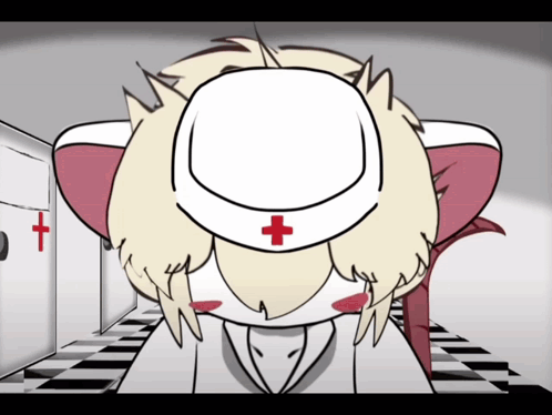 Nurse With Red Cross on Hat