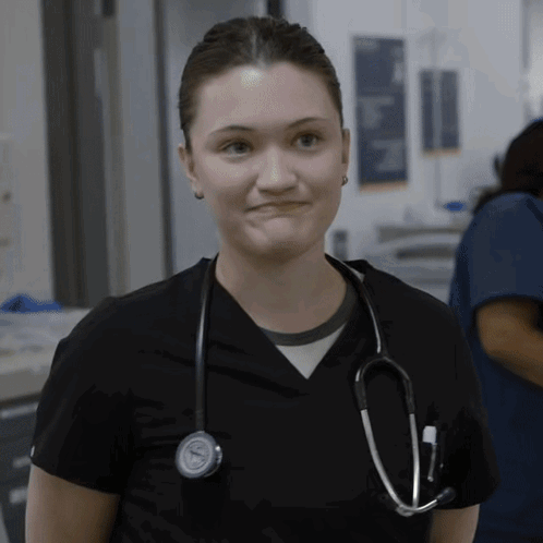 Nurse With Stethoscope Making Face