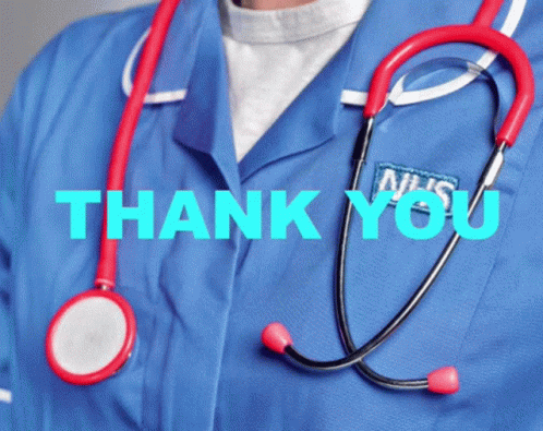 Nurse with Stethoscope Saying Thank You