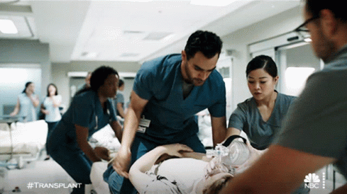 Nurses Carrying Patient on Stretcher #transplant