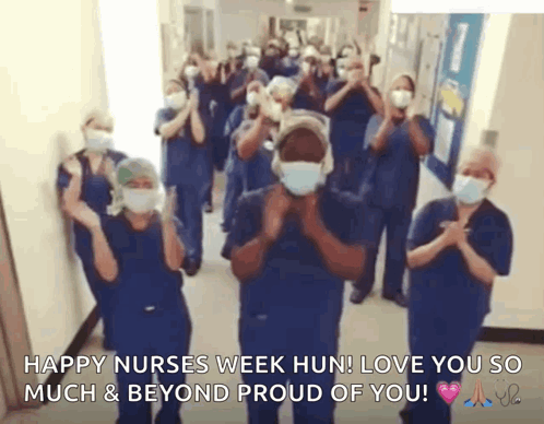 Nurses Clapping in Masks and Scrubs