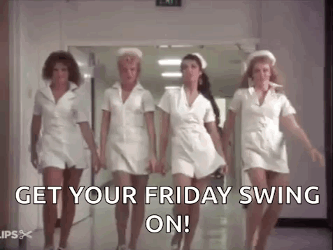 Nurses Walking Hallway Get Your Friday Swing On GIF
