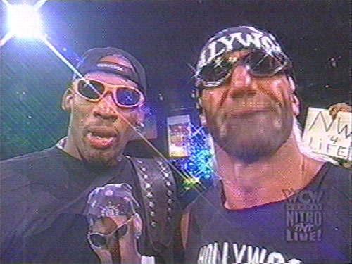 Nwo Dennis Rodman Hulk Hogan Team Up GIF