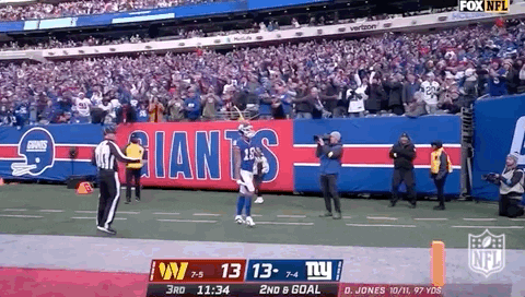 Ny Giants Isaiah Hodgins Carrying Football GIF