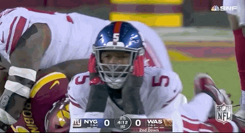 Ny Giants Player Laying Flat On His Belly GIF