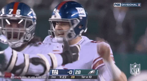 Ny Giants Player Tapping His Helmet GIF