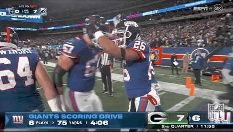 Ny Giants Saquon Barkley Hugging Teammate GIF