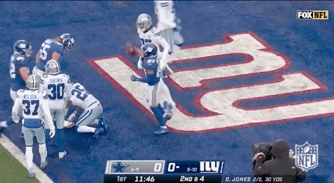 Ny Giants Team In The Touchdown Zone GIF