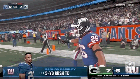 Ny Giants Team Praising Saquon Barkley GIF