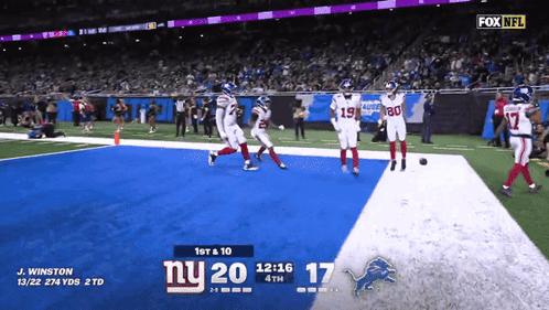 NY Giants vs Detroit Lions on Fox NFL
