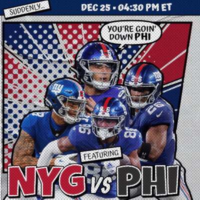 NY Giants vs Phillies Game Poster Dec 25