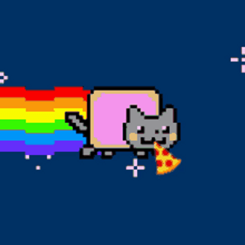 Nyan Cat Carrying Pizza GIF
