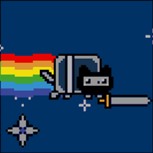 Nyan Cat Holding Sword GIF