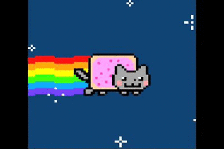Nyan Cat Running With Sparkles GIF