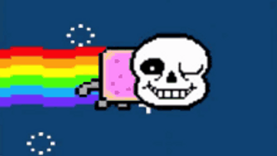 Nyan Cat With Smiling Skull Head GIF