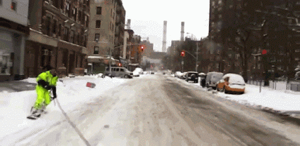 Nyc Street Snowboarding GIF