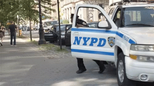 NYPD Vehicle Parked On Street GIF