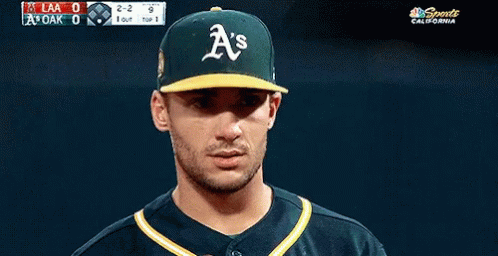 Oakland Athletics Matt Olson Look Down GIF
