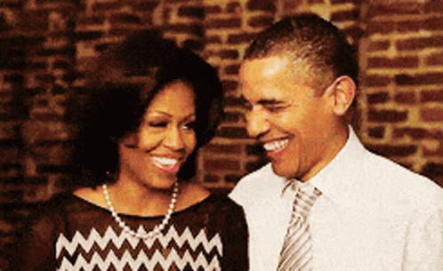 Obama And His Wife Laughing GIF