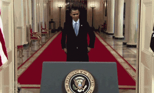 Obama Dancing Behind Podium GIF