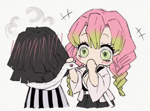 Obanai And Blushing Mitsuri GIF