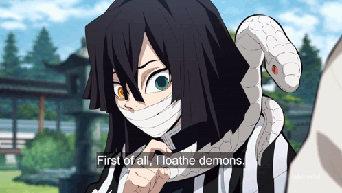 Obanai And Kaburamaru Loathe Demons GIF