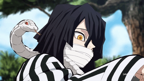 Obanai Iguro And Kaburamaru Snake GIF