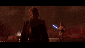 Obi Wan And Anakin Sword Fight In Starwars GIF