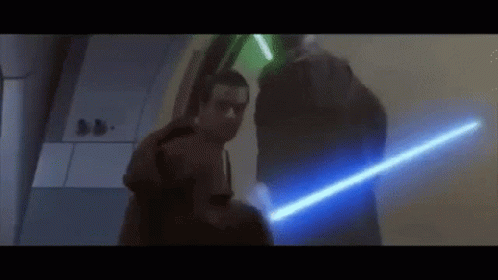 Obi Wan Destroying Battle Droids GIF