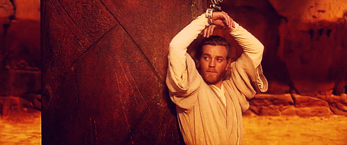Obi Wan Kenobi Tied Up To A Post GIF
