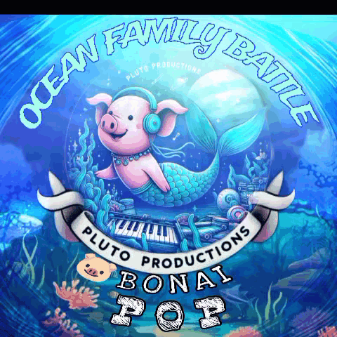 Ocean Family Battle Poster With Pig