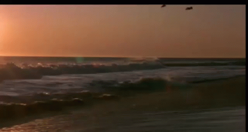 Ocean Sunset Crashing Waves