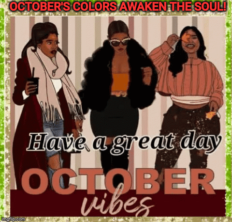 October Vibes Glittery Graphics Art GIF