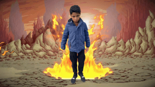 Octopath Traveler Boy Artwork With Fire GIF