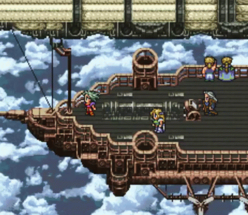 Octopath Traveler Floating Ship GIF