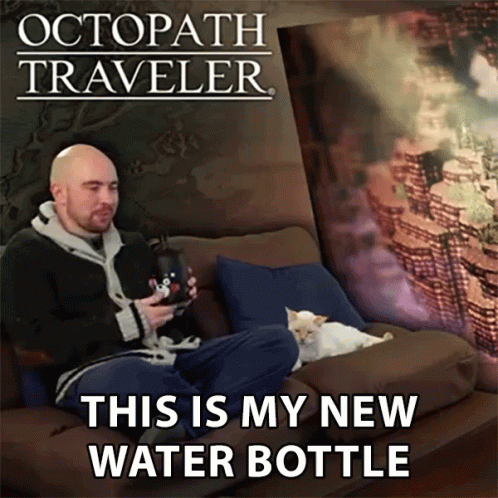 Octopath Traveler My New Water Bottle GIF