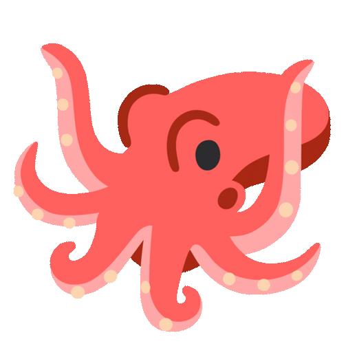 Octopus Cartoon Looking From Side To Side GIF