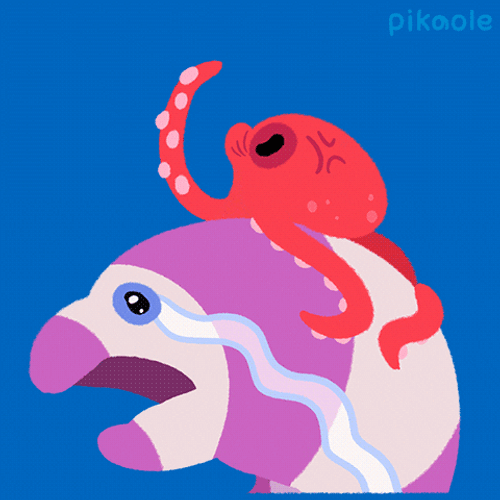 Octopus Smacking Fish Crying For Help GIF
