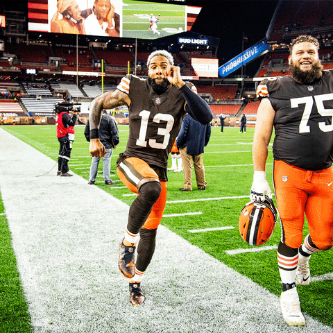 Odell Beckham Jr Ran And Jumped High GIF