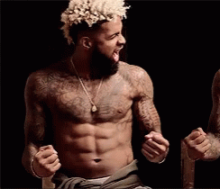 Odell Beckham Jr Shows Off Six Pack Abs GIF