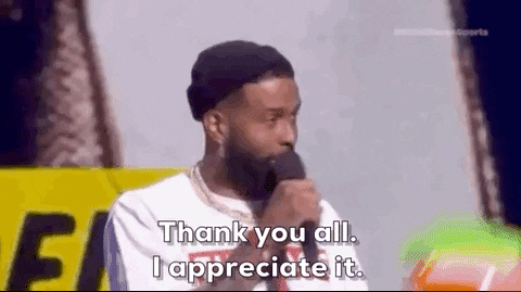 Odell Beckham Saying Thank You All GIF
