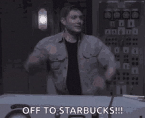 Off To Starbucks Jensen Ackles GIF