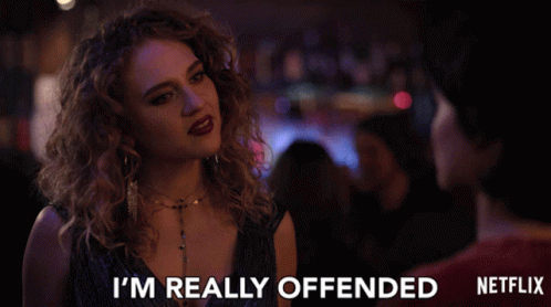 Beautiful Curly Girl Saying Im Really Offended GIF