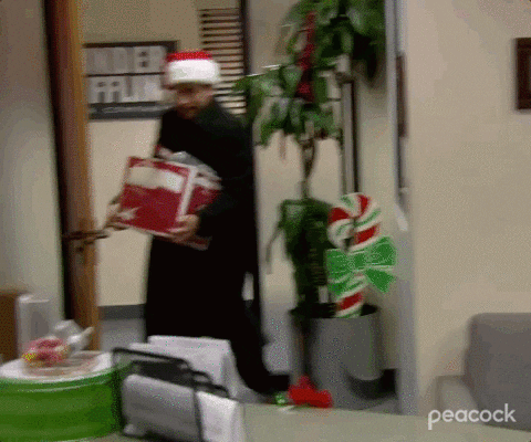 Office Christmas Party Looks Like Santa GIF