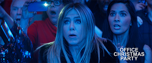 Office Christmas Party Shocked Reaction GIF