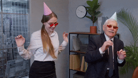 Office Dance Party Happy Birthday Boss GIF