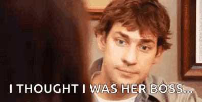 Office Man Telling Woman I Thought I Was Her Boss