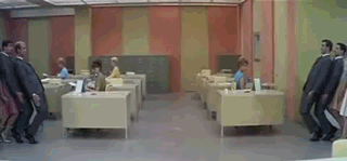 Office Party Fall In Line GIF