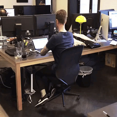 Office Prank 3d Man Working GIF