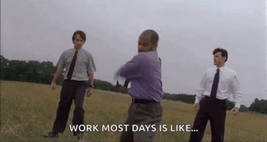 Office Space Angry Workers Smashing Printer Meme GIF